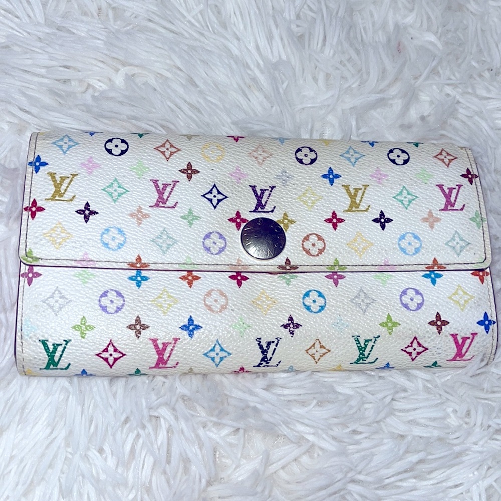 Auth. Louis Vuitton Multicolor Sarah Wallet